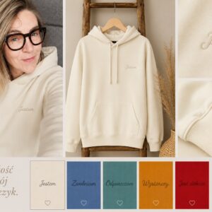 Bluza z kapturem i haftem JESTEM