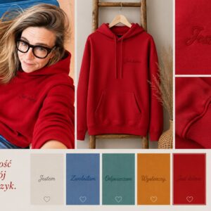 Bluza z kapturem i haftem JEST DOBRZE